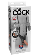 Load image into Gallery viewer, King Cock Hollow Strap-On Suspender System with Dildo - Black/Vanilla - 10in
