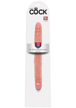 Load image into Gallery viewer, King Cock Slim Double Dildo - Flesh/Vanilla - 12in
