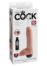 Load image into Gallery viewer, King Cock Squirting Dildo with Balls - Flesh/Vanilla - 8in
