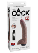 Load image into Gallery viewer, King Cock Squirting Dildo with Balls - Brown/Chocolate - 9in
