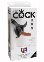 Load image into Gallery viewer, King Cock Strap-On Harness with Dildo - Caramel/Tan - 6in
