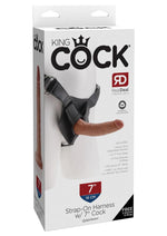 Load image into Gallery viewer, King Cock Strap-On Harness with Dildo - Caramel/Tan - 7in
