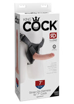 Load image into Gallery viewer, King Cock Strap-On Harness with Dildo - Vanilla - 7in
