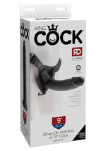 Load image into Gallery viewer, King Cock Strap-On Harness with Dildo - Black - 9in

