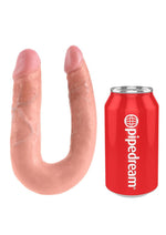 Load image into Gallery viewer, King Cock U-Shaped Medium Double Trouble Dildo - Flesh/Vanilla - Medium
