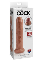 Load image into Gallery viewer, King Cock Uncut Cock Dildo - Caramel - 7in
