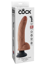 Load image into Gallery viewer, King Cock Vibrating Dildo with Balls - Caramel - 9in
