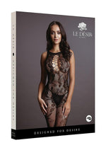 Load image into Gallery viewer, Le Desir Criss Cross Neck Bodystocking - Black - One Size

