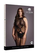 Load image into Gallery viewer, Le Desir Crotchless Leopard Bodystocking - Animal Print/Black - Queen
