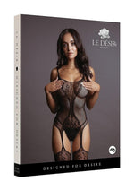 Load image into Gallery viewer, Le Desir Fishnet and Lace Bodystocking - Black - One Size
