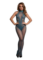 Load image into Gallery viewer, Le Desir Fishnet and Lace Bodystocking - Blue - One Size
