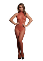 Load image into Gallery viewer, Le Desir Fishnet and Lace Bodystocking - One Size - Sunset Glow - Orange - One Size
