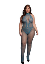 Load image into Gallery viewer, Le Desir Fishnet Lace Bodystocking - Blue - Queen
