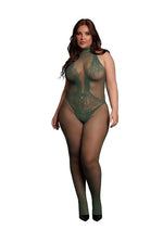 Load image into Gallery viewer, Le Desir Fishnet Lace Bodystocking - Green - Queen
