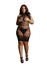 Load image into Gallery viewer, Le Desir High Lace Neck Net Mini Dress - Black - Queen