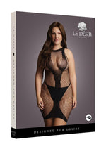 Load image into Gallery viewer, Le Desir High Neck Contrast Mini Dress - Black - Queen