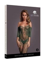 Load image into Gallery viewer, Le Desir Lace Long Sleeved Bodystocking - Green - One Size
