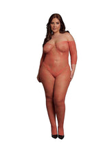 Load image into Gallery viewer, Le Desir Lace Long Sleeved Bodystocking - Queen - Sunset Glow - Orange - Queen
