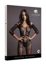 Load image into Gallery viewer, Le Desir Lace Sleeved Bodystocking - Black - One Size

