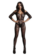 Load image into Gallery viewer, Le Desir Lace Sleeved Bodystocking - Black - One Size
