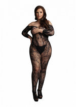 Load image into Gallery viewer, Le Desir Lace Sleeved Bodystocking - Black - Queen
