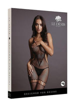 Load image into Gallery viewer, Le Desir Net High Neck Bodystocking - Black - One Size
