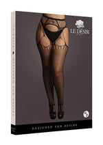 Load image into Gallery viewer, Le Desir Shredded Suspender Pantyhose - Black - Queen