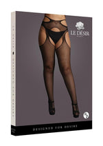 Load image into Gallery viewer, Le Desir Suspender Pantyhose with Strappy Waist - Black - Queen
