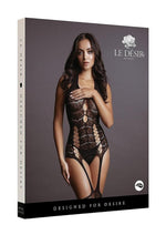 Load image into Gallery viewer, Le Desire Lace Suspender Bodystocking - Black - One Size
