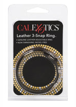 Load image into Gallery viewer, Leather 3 Snap Ring Cock - Black

