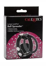 Load image into Gallery viewer, Leather Ball Spreader Cock Ring - Black - Large
