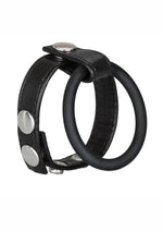 Load image into Gallery viewer, Leather Ball Spreader Cock Ring - Black - Large
