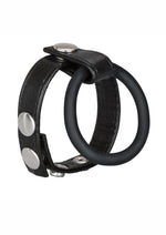 Load image into Gallery viewer, Leather Ball Spreader Cock Ring - Black - Medium
