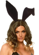 Load image into Gallery viewer, Leg Avenue Bendable Velvet Bunny Ears - Black - One Size
