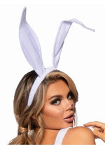 Load image into Gallery viewer, Leg Avenue Bendable Velvet Bunny Ears - White - One Size
