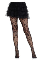 Load image into Gallery viewer, Leg Avenue Double Heart Net Tights
