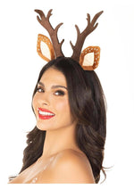 Load image into Gallery viewer, Leg Avenue Fawn Ear Antler Headband - Brown - One Size