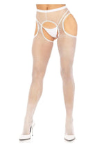 Load image into Gallery viewer, Leg Avenue Fishnet Suspender Hose with Scalloped Trim