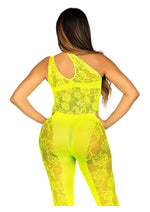 Load image into Gallery viewer, Leg Avenue Floral Lace Convertible Footless Bodystocking with Opaque Panel Detail
