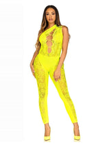 Load image into Gallery viewer, Leg Avenue Floral Lace Convertible Footless Bodystocking with Opaque Panel Detail
