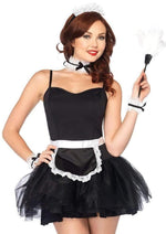 Load image into Gallery viewer, Leg Avenue French Maid Kit, Apron, Neck Piece, Wrist Cuffs, and Headband - Black/White - One Size - 4 Piece
