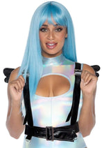 Load image into Gallery viewer, Leg Avenue Furry Angel Wing Body Harness - Black - One Size
