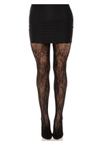 Load image into Gallery viewer, Leg Avenue Garden Rose Lace Tights - Black - One Size