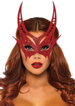 Load image into Gallery viewer, Leg Avenue Glitter Devil Mask - Red - One Size
