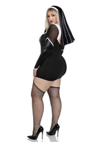 Load image into Gallery viewer, Leg Avenue Holy Hottie Set Boned Garter Dress with Cross Accents and Nun Habit
