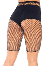 Load image into Gallery viewer, Leg Avenue Industrial Net Biker Shorts - Black - One Size