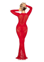 Load image into Gallery viewer, Leg Avenue Lace and Net Body Con Gown with Heart Keyhole Detail