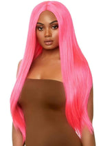 Load image into Gallery viewer, Leg Avenue Long Straight 33 Center Part Wig - Neon Pink/Pink - One Size
