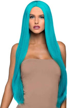 Load image into Gallery viewer, Leg Avenue Long Straight 33 Center Part Wig - Blue/Turquoise - One Size
