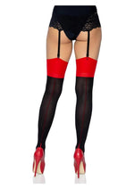 Load image into Gallery viewer, Leg Avenue Lycra Cuban Heel Two Toned Stocking
